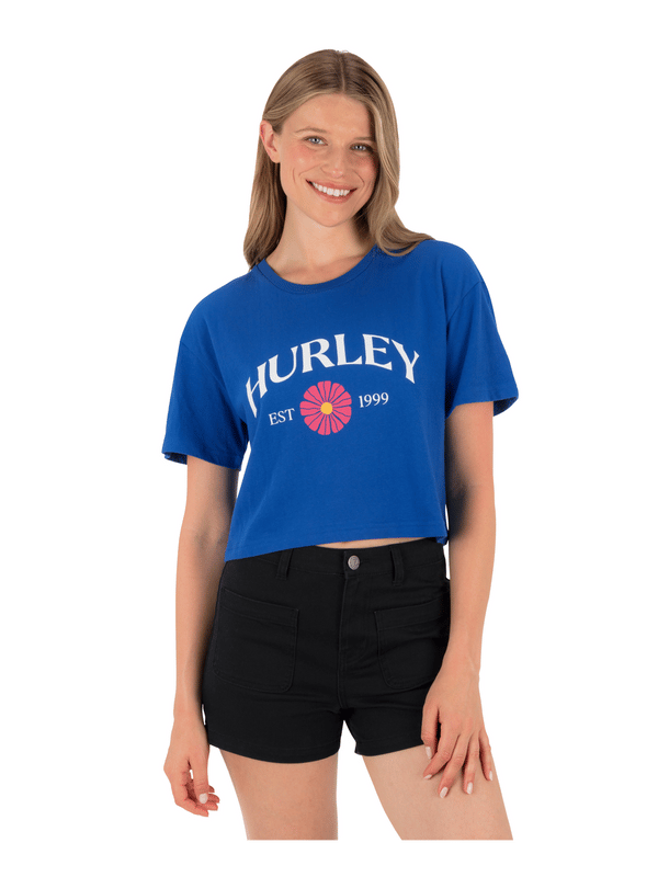 Hurley Fine Establishment Boxy Crop Tee OCEAN BLUE