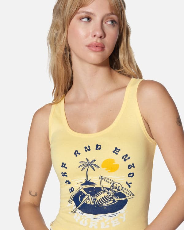 Hurley Floating Scoop Neck Tank Golden Haze