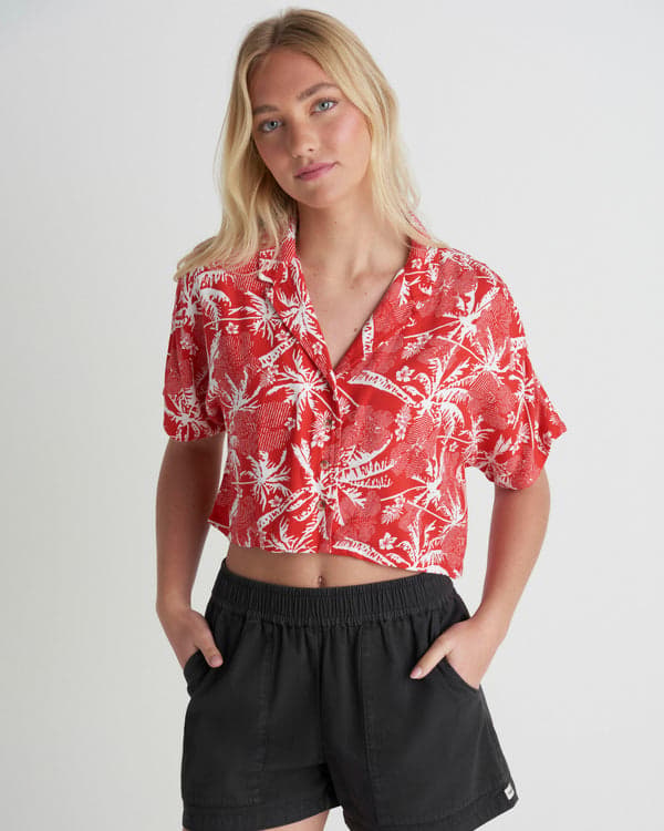 hurley Getaway Short Sleeve Float Red