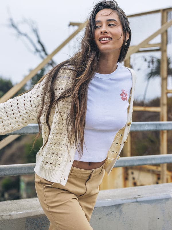 hurley Giving Aloha Baby Tee White