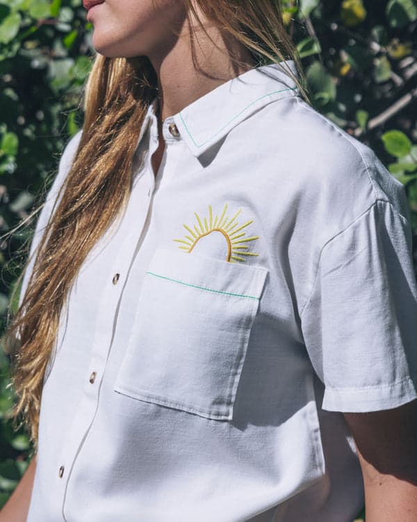 Hurley Goldie Boyfriend Short Sleeve Off White