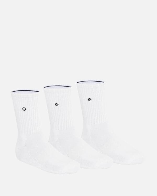 hurley H2O-Dri Crew Sock (3 Pack) White