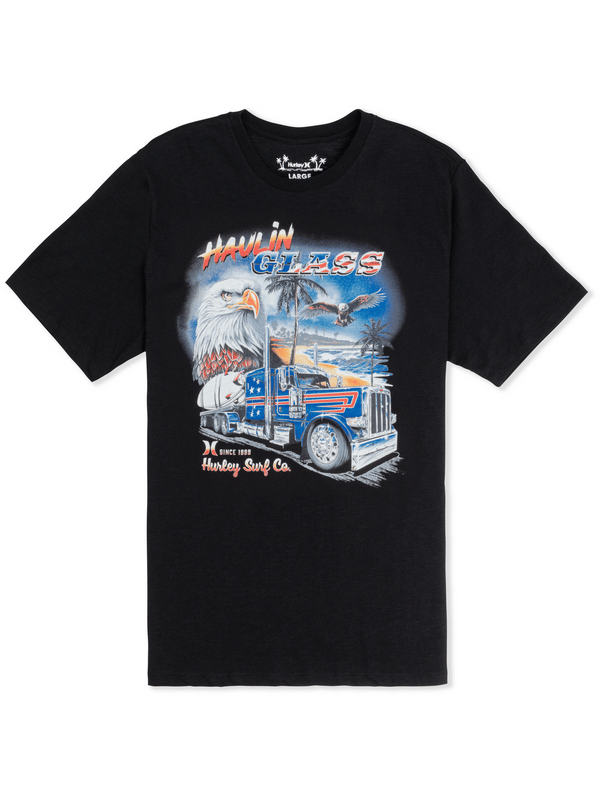 Hurley Haulin' Glass Short Sleeve BLACK