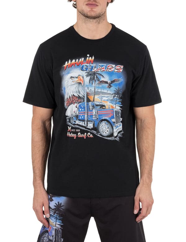 hurley Haulin' Glass Short Sleeve BLACK