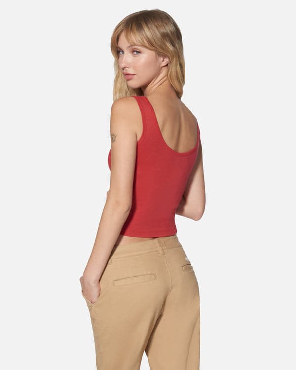 Hurley Honolulu Scoop Crop Tank Rococco Red