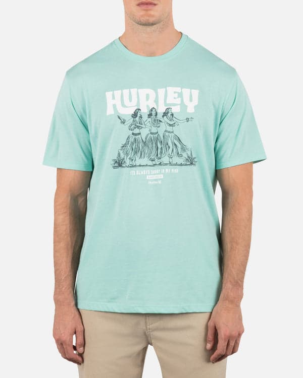 hurley Hula Short Sleeve Tropical Mist Heather