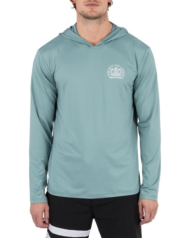 hurley Hybrid UPF Hooded Long Sleeve ARTILLERY