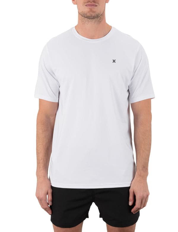 hurley Hybrid UPF Short Sleeve White