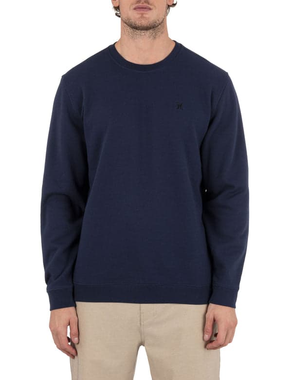 hurley Icon Long Sleeve Crew DARK BLUE