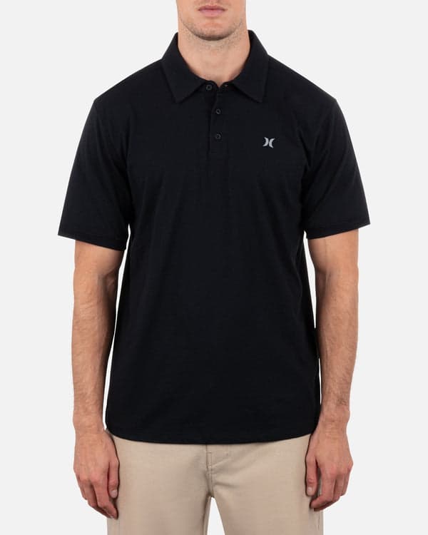 hurley Icon Slub Polo Short Sleeve Black