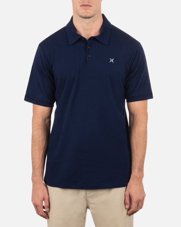 hurley Icon Slub Polo Short Sleeve Obsidian
