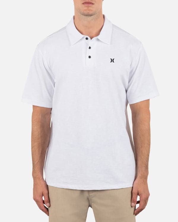 hurley Icon Slub Polo Short Sleeve White