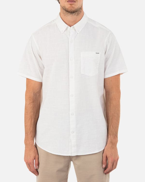 hurley Icon Stretch Short Sleeve White