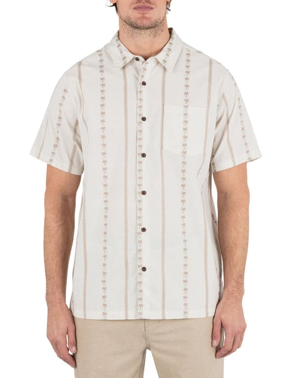 hurley Jacquard Rincon Short Sleeve Shirt BONE