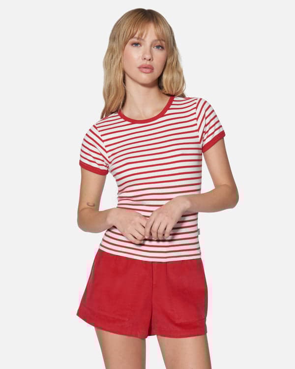 Hurley Just A Girl Baby Tee Rococco Red