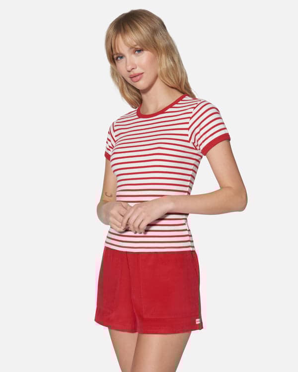 Hurley Just A Girl Baby Tee Rococco Red