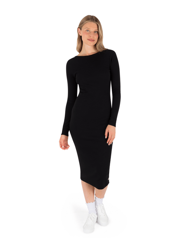 hurley Just A Girl Long Sleeve Dress BLACK