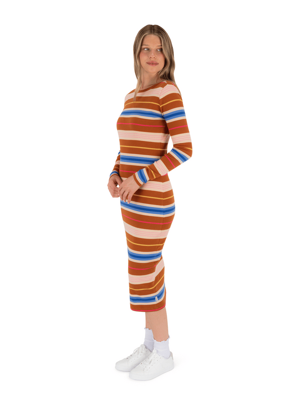 Hurley Just A Girl Long Sleeve Dress LEATHER BROWN