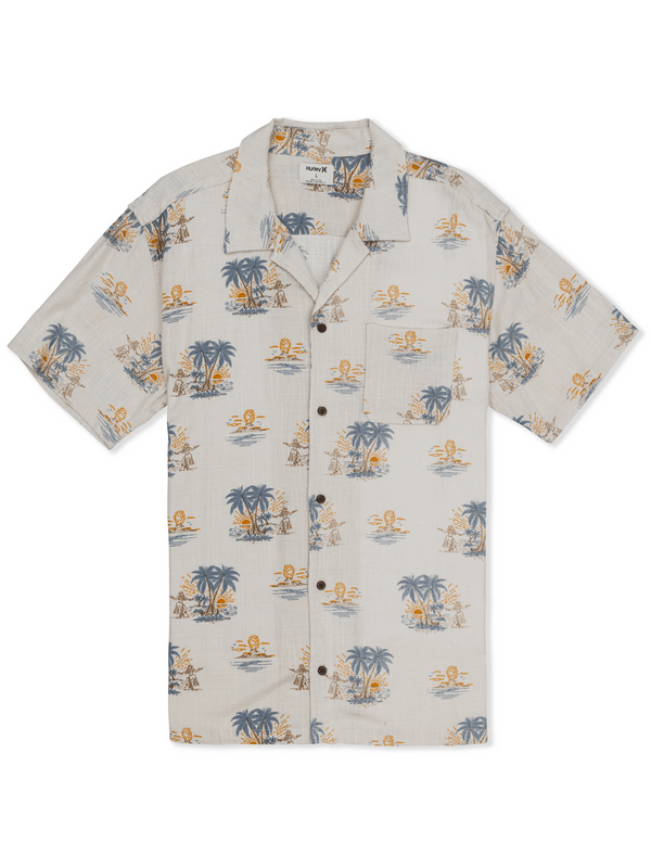 Hurley Laguna Camp Short Sleeve Shirt FOG GREY