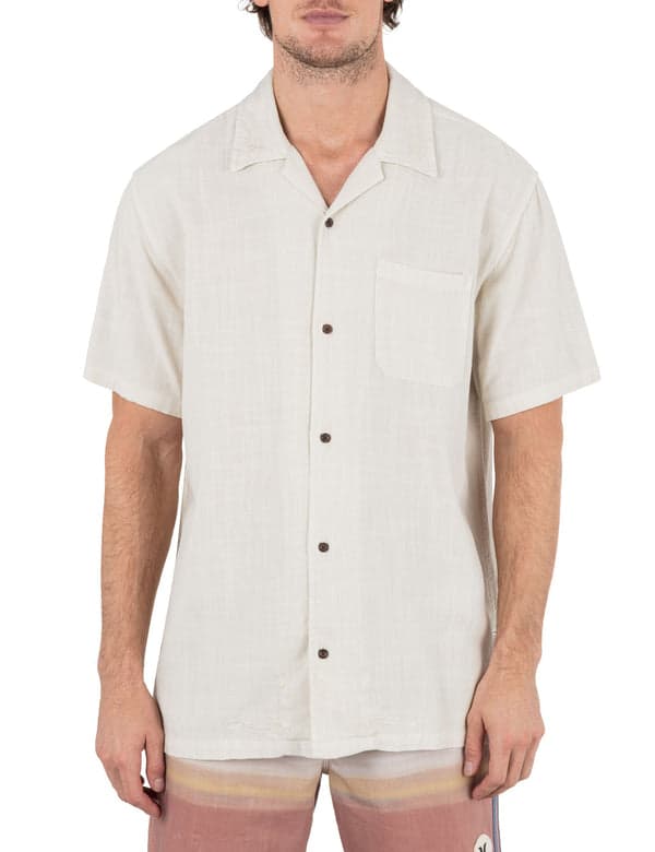 hurley Laguna Camp Short Sleeve Shirt FOG GREY