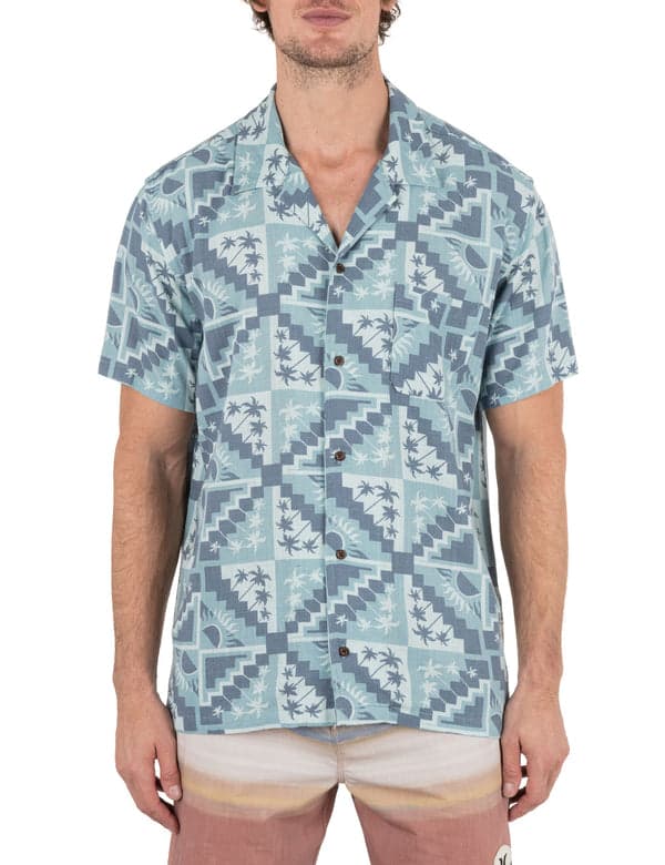 hurley Laguna Camp Short Sleeve Shirt KHAKI GREEN