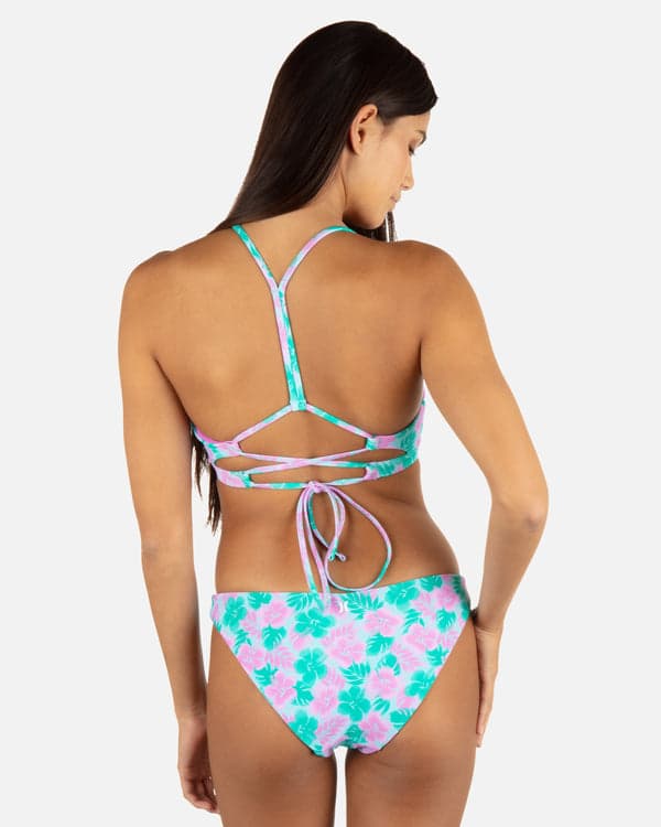 Hurley Lani Floral Adjustable Bikini Top Teal
