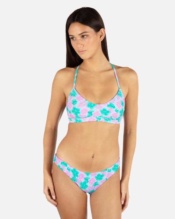 Hurley Lani Floral Moderate Reversible Bottom Teal