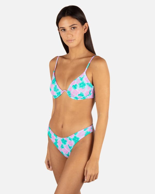 Hurley Lani Floral Underwire Bra Teal