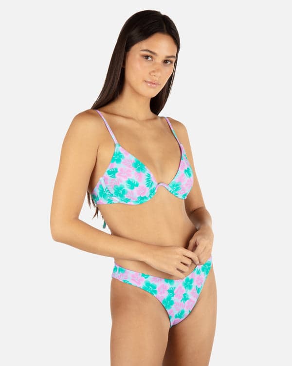 Hurley Lani Floral Underwire Bra Teal