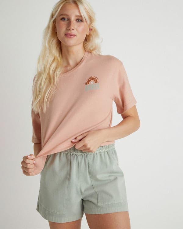 hurley Leisure Boxy Crop Tee Rose Tan