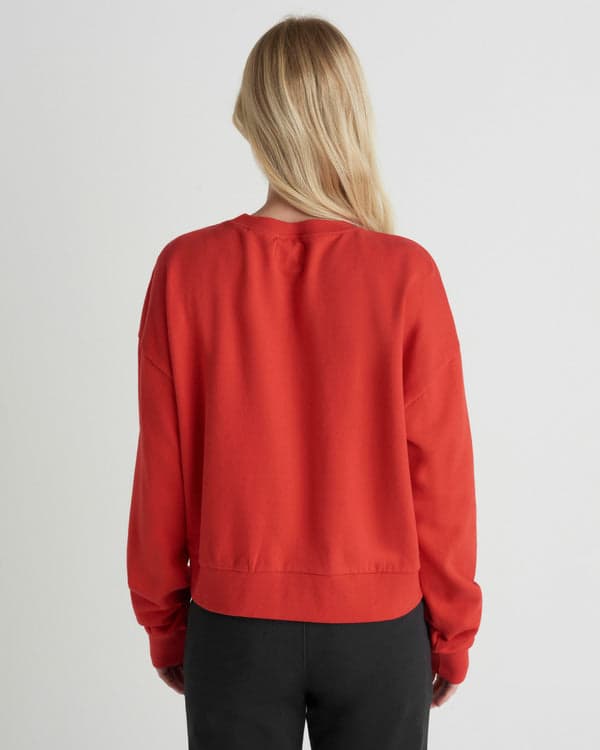 Hurley Leisure Club Boxy Crew Sweatshirt Float Red