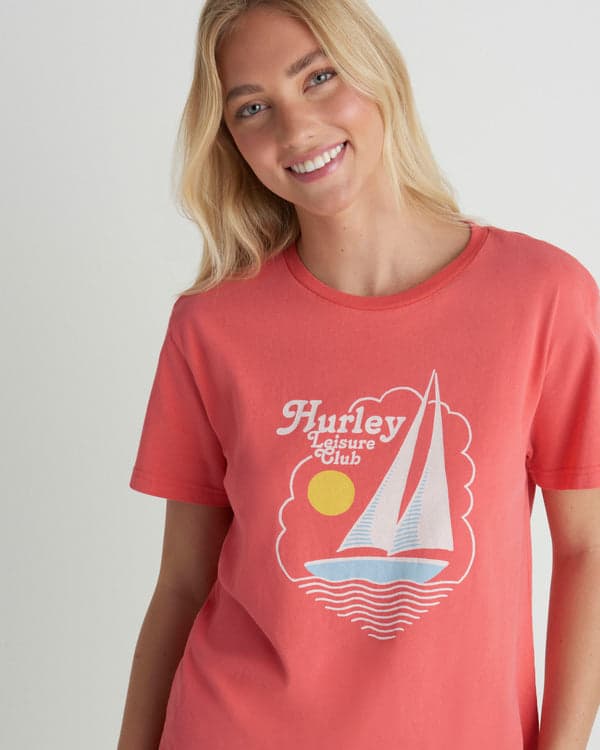 Hurley Leisure Club Classic Tee Coral Blossom
