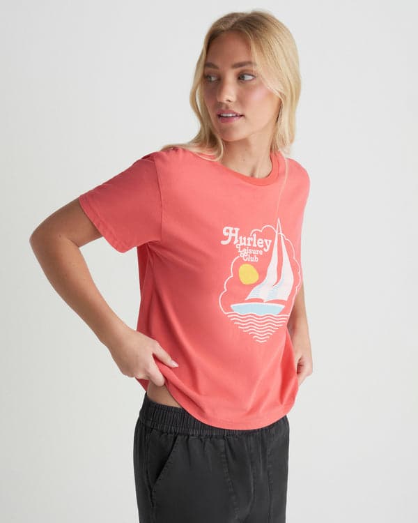 hurley Leisure Club Classic Tee Coral Blossom