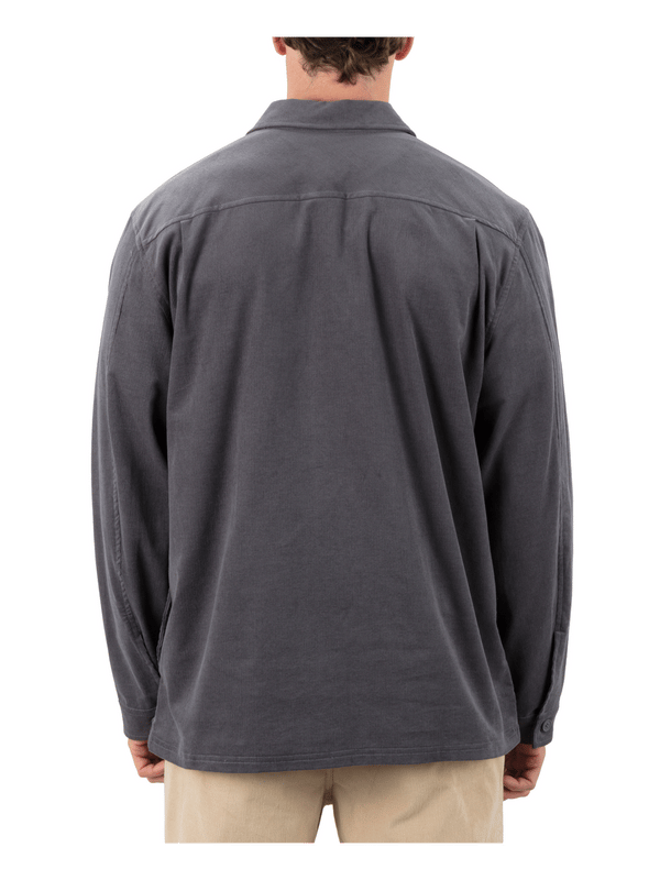 Hurley Lido Cord Long Sleeve Overshirt Ion Grey