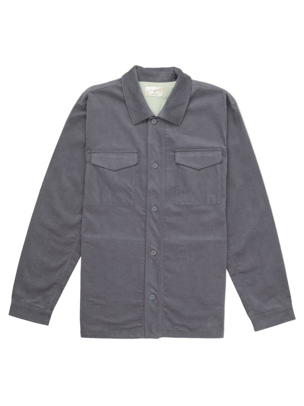 Hurley Lido Cord Long Sleeve Overshirt Ion Grey