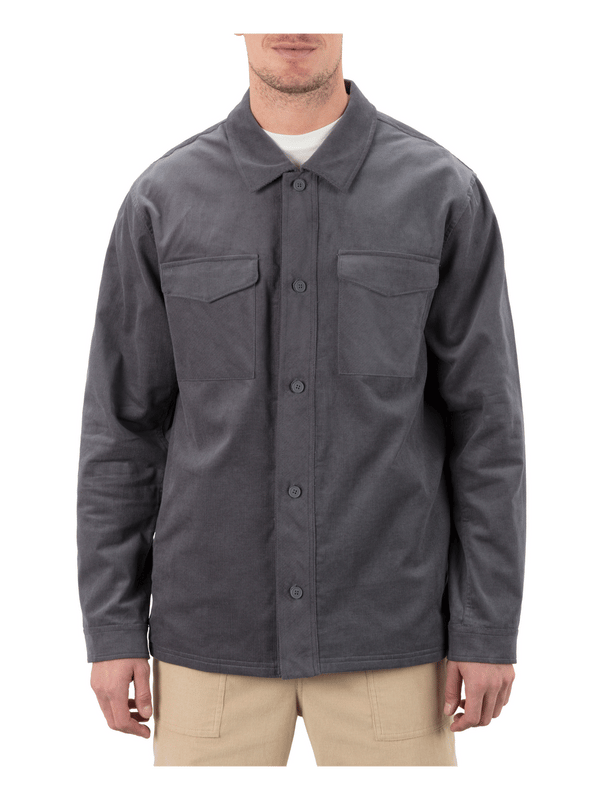 hurley Lido Cord Long Sleeve Overshirt Ion Grey