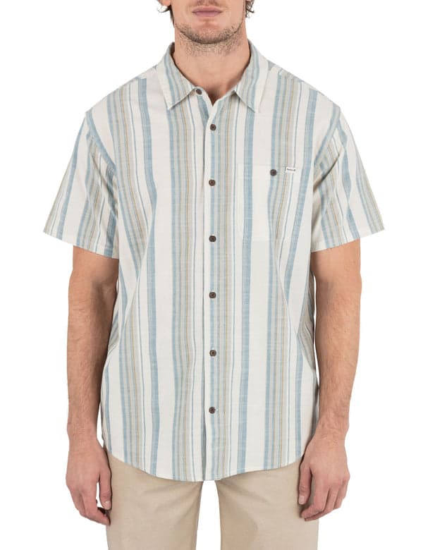 hurley Lido Stripe Short Sleeve Shirt BARELY BONE