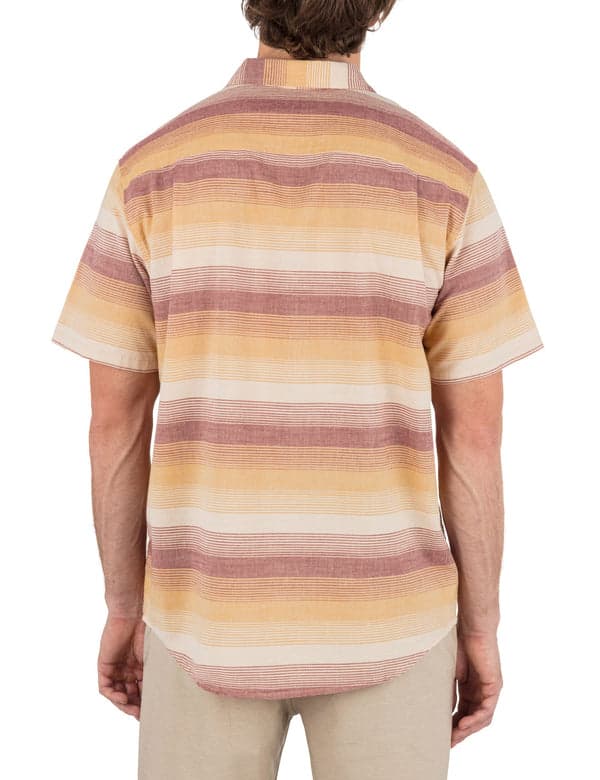 Hurley Lido Stripe Short Sleeve Shirt HAZELNUT