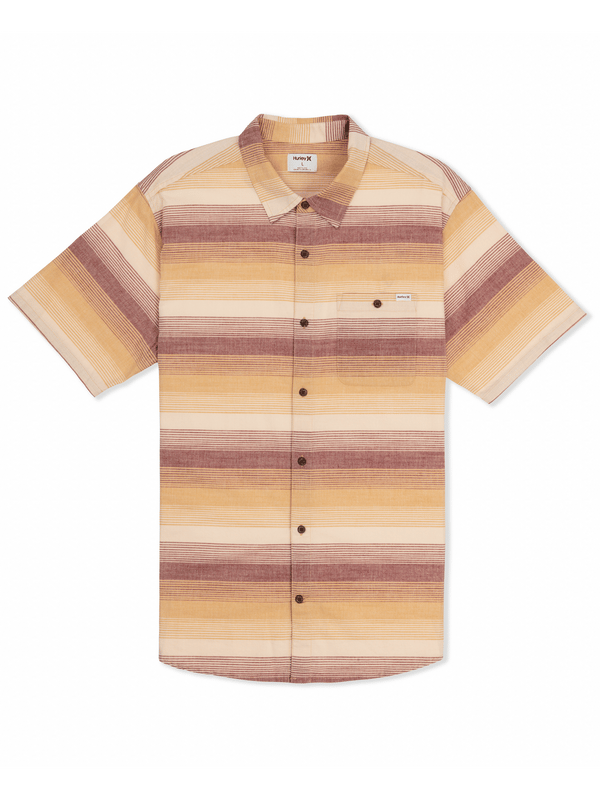 Hurley Lido Stripe Short Sleeve Shirt HAZELNUT