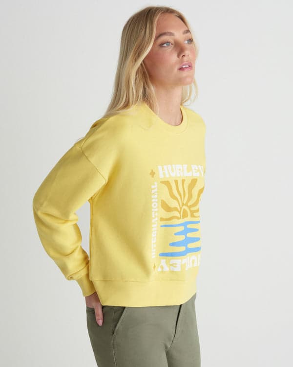 Hurley Living Peace Boxy Crew Dandelion