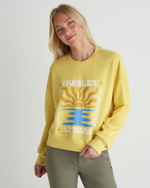 hurley Living Peace Boxy Crew Dandelion
