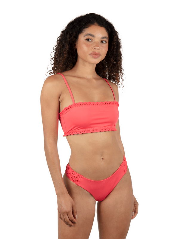 Hurley Macrame Cheeky Hipster Bikini Bottom Poppy