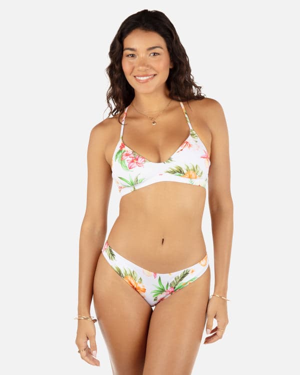 hurley Malia Adjustable Bikini Top White