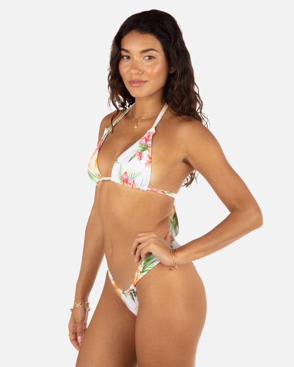 Hurley Malia Soft Tie Triangle Bikini Top White