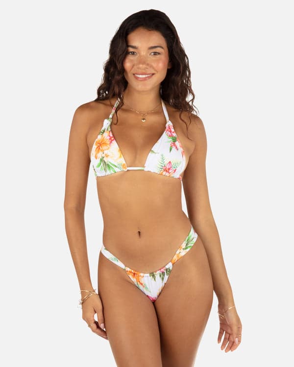 Hurley Malia Soft Tie Triangle Bikini Top White