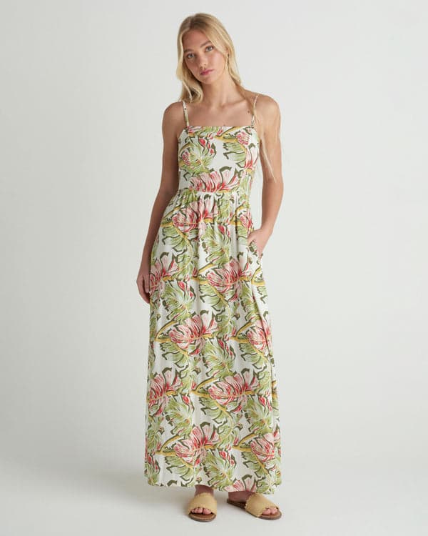 hurley Malibu Maxi Dress Off White