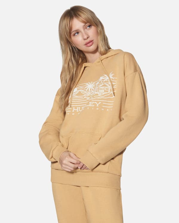 Hurley Maui Oversized Hoodie Tan