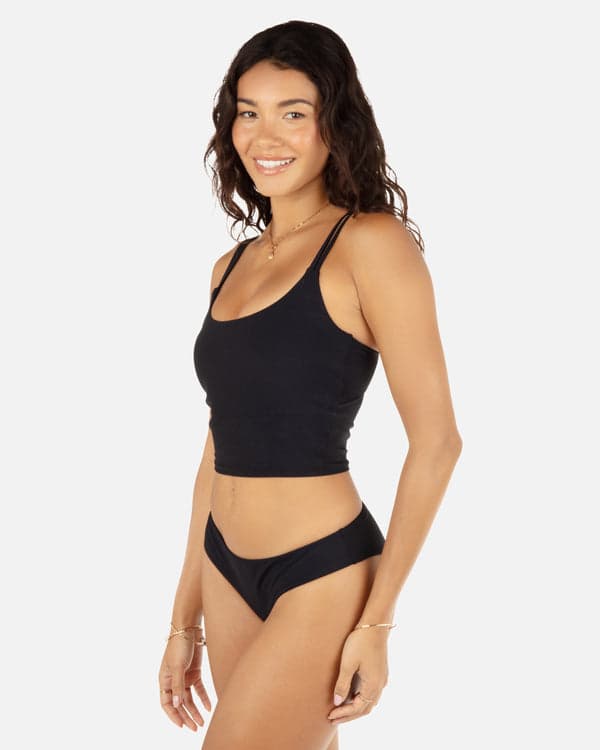 Hurley Max Solid Mid Rise Cheeky Bottom Black