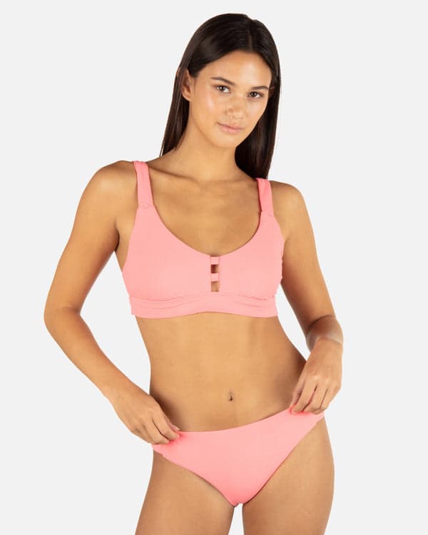 hurley Max Solid Tab Scoop Top Coral Blossom
