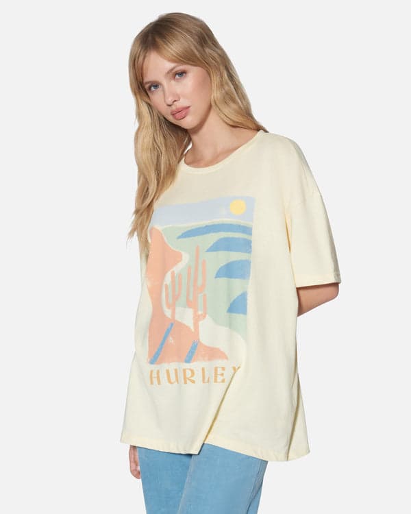 Hurley Moroccan Sunset Boyfriend Tee Off White